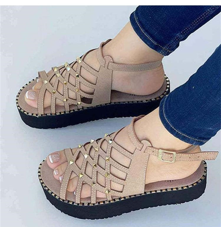 Hélène- Sandales décontrctées à talons plats