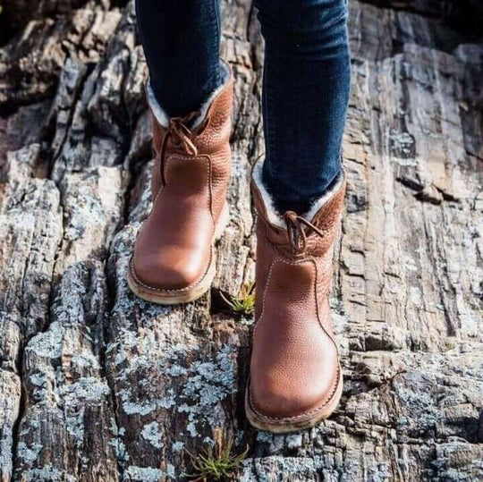 FRIMA- BOTTES IMPERMÉABLES EN CUIR POLAIRE AVEC DOUBLURE EN LAINE pour femmes