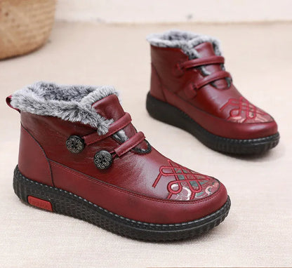 Mady- Chaussures chaudes et confortables en cuir pour femmes