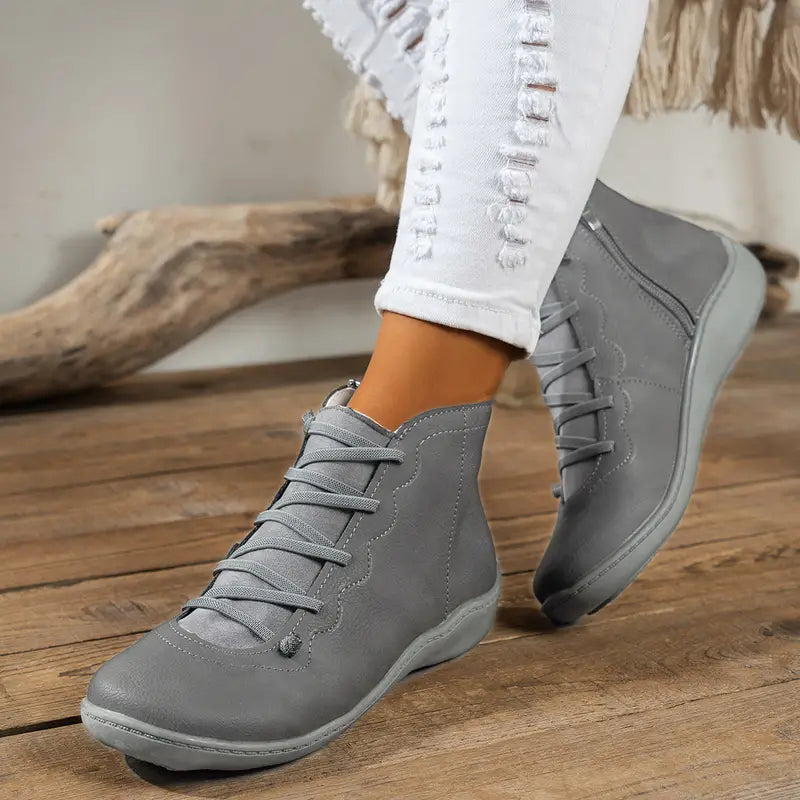 RIMA-Bottines vintage en cuir confortables pour femmes