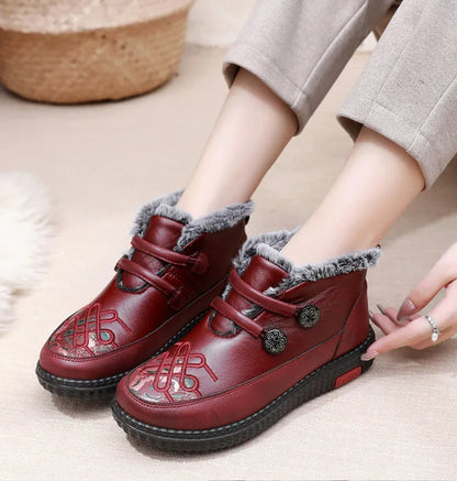 Mady- Chaussures chaudes et confortables en cuir pour femmes