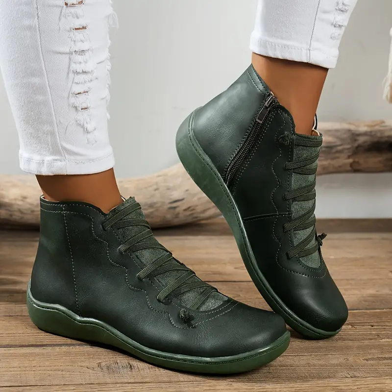 RIMA-Bottines vintage en cuir confortables pour femmes