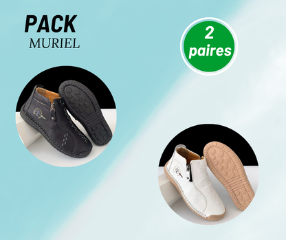 Muriel- Bottines en cuir confortables et antidérapantes pour femmes