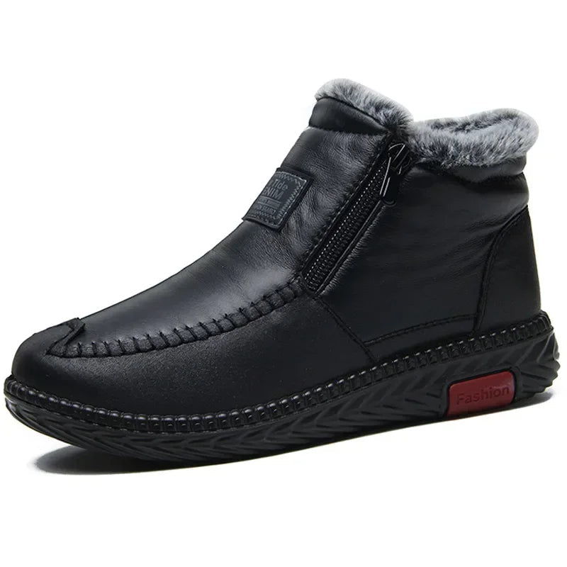 Liliane- Bottes en cuir coton imperméables et antidérapantes