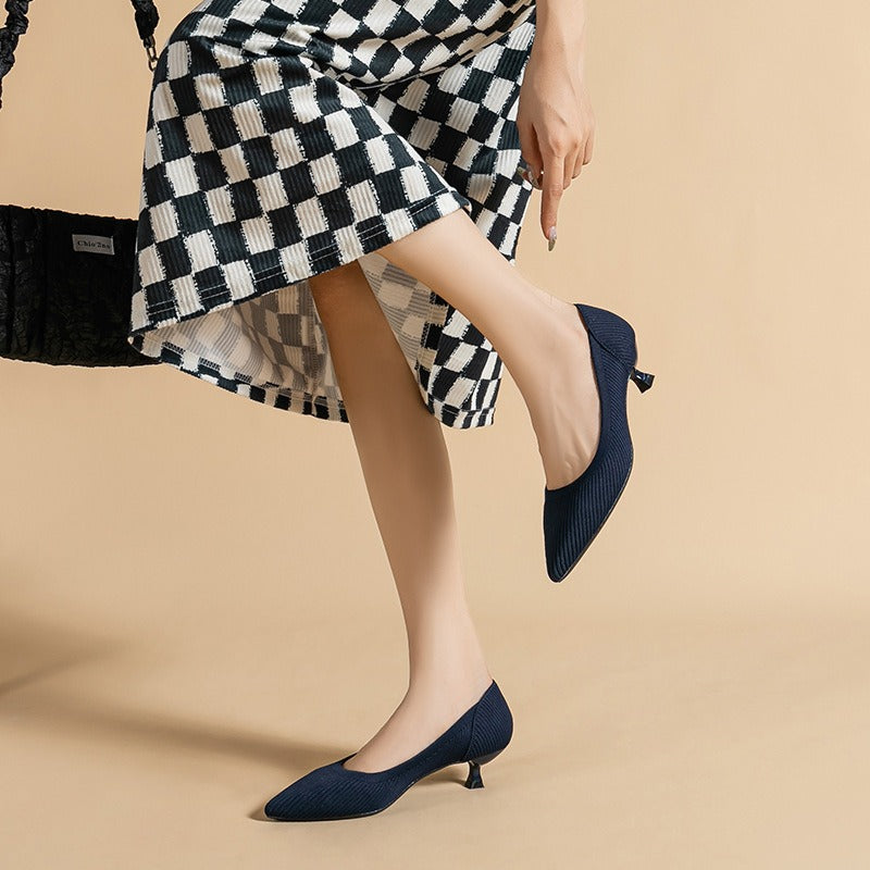 Inaya- Escarpin mi- talons en tissu confortable et respirant