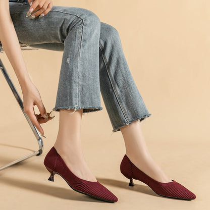 Inaya- Escarpin mi- talons en tissu confortable et respirant