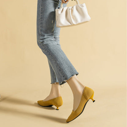 Inaya- Escarpin mi- talons en tissu confortable et respirant