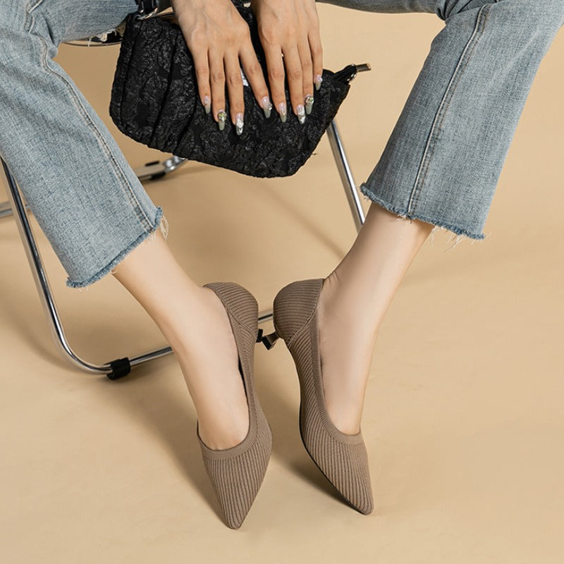 Inaya- Escarpin mi- talons en tissu confortable et respirant