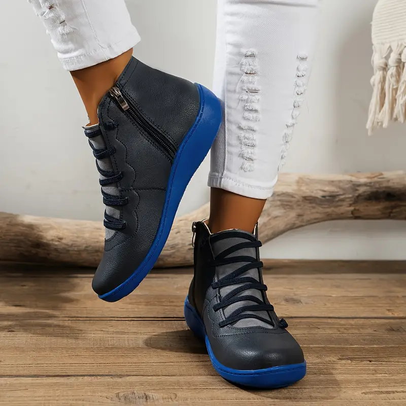 RIMA-Bottines vintage en cuir confortables pour femmes