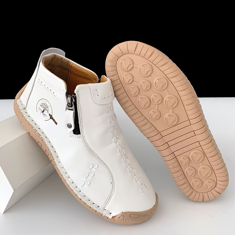 Muriel- Bottines en cuir confortables et antidérapantes pour femmes