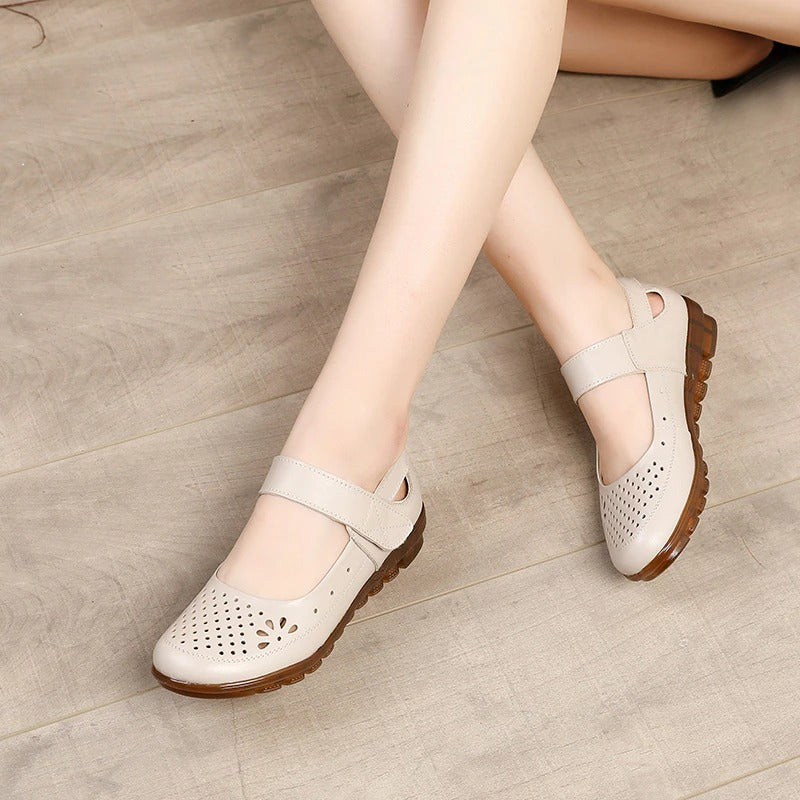 MARIA- chaussures d'été plates à bout rond, confortables