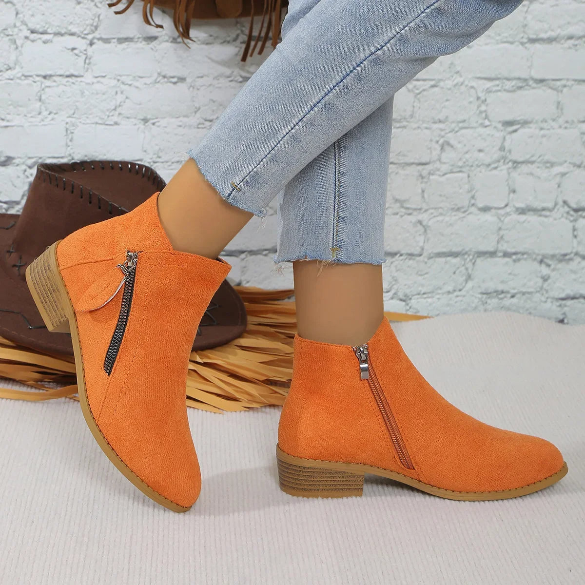 April- bottines en daim confortables et chaudes pour femmes