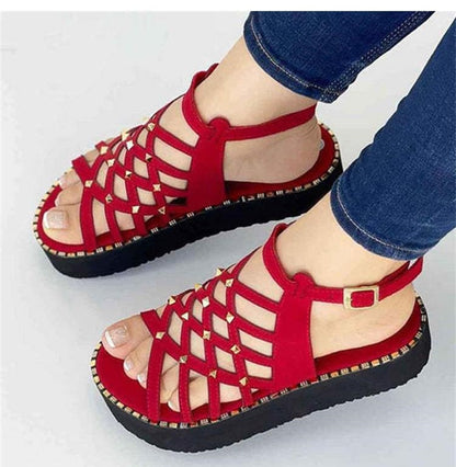 Hélène- Sandales décontrctées à talons plats