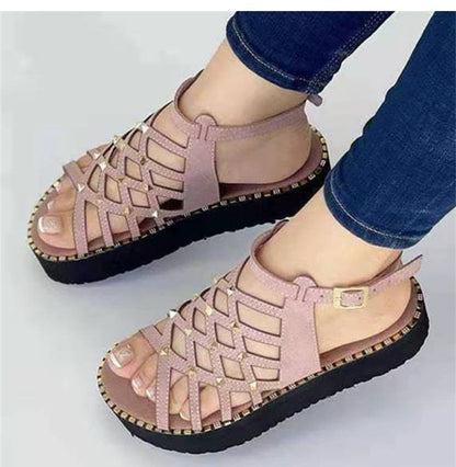 Hélène- Sandales décontrctées à talons plats